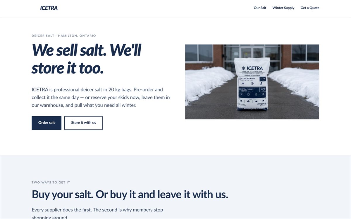 The IceTra website home page, built and maintained by Vildan Uddin.